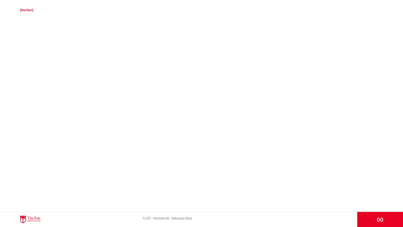C · Bottom bar: section top-left, page in a red block