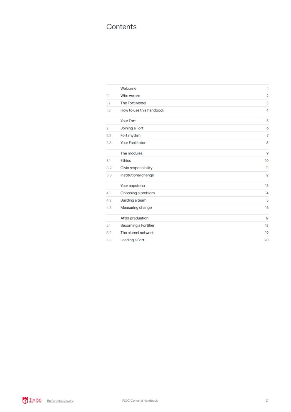 Handbook · contents