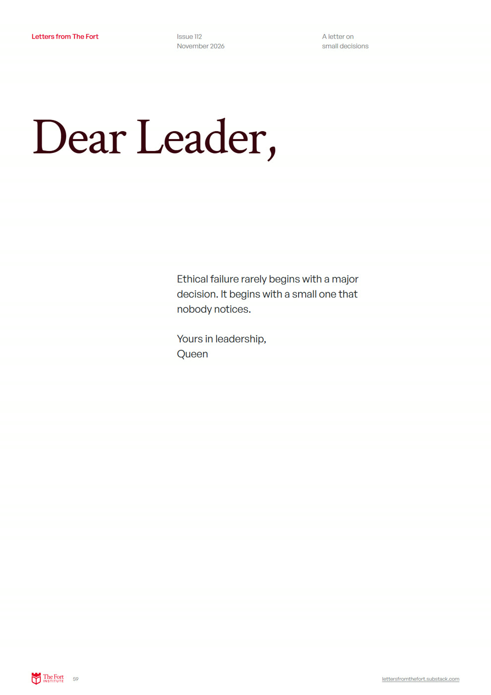 Letters print edition