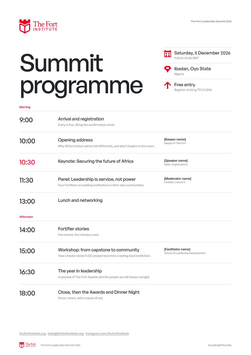 Summit programme · A4
