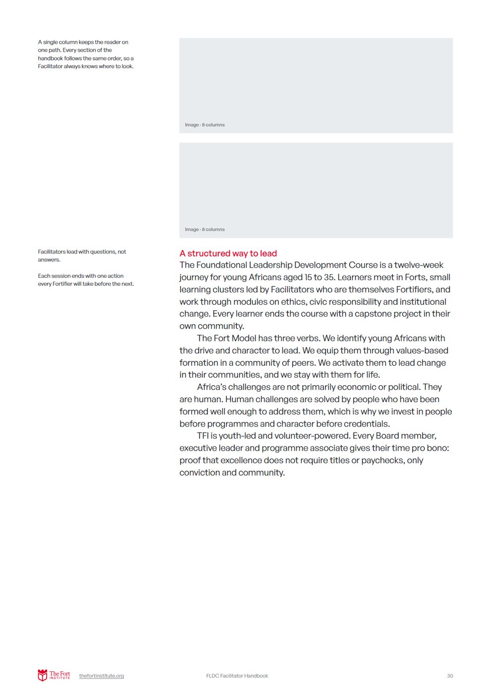 Single column page